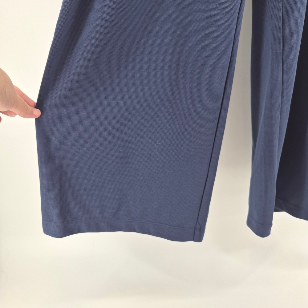 Halara Navy Blue Wide Leg‎ Pleated Athleisure Dress Pants Women's Size S Career - Picture 4 of 15